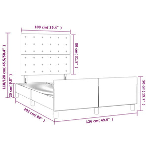 vidaXL Bed Frame with Headboard Grey 120x200 cm Artificial Leather