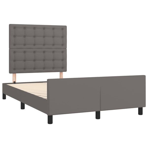 vidaXL Bed Frame with Headboard Grey 120x200 cm Artificial Leather