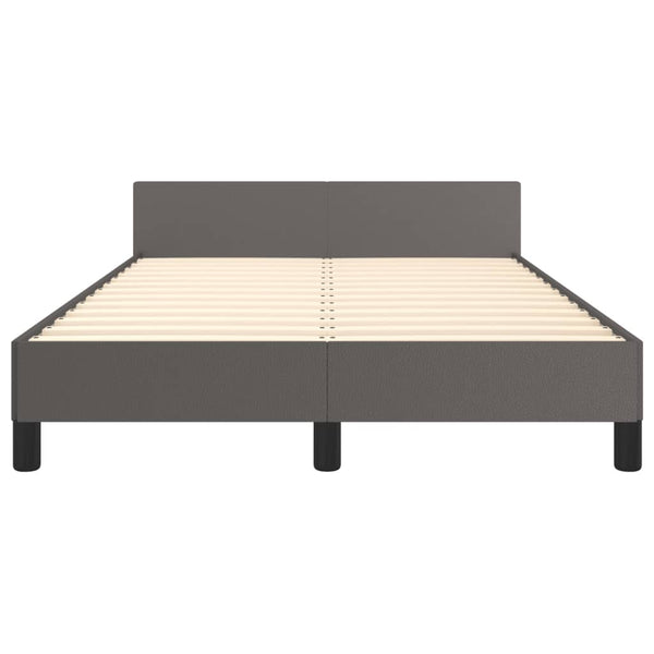 vidaXL Bed Frame with Headboard Grey 120x200 cm Artificial Leather