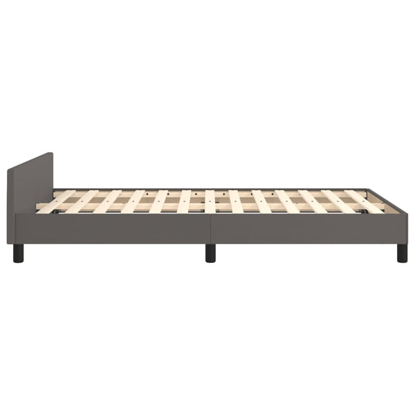 vidaXL Bed Frame with Headboard Grey 120x200 cm Artificial Leather