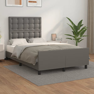 vidaXL Bed Frame with Headboard Grey 120x200 cm Artificial Leather