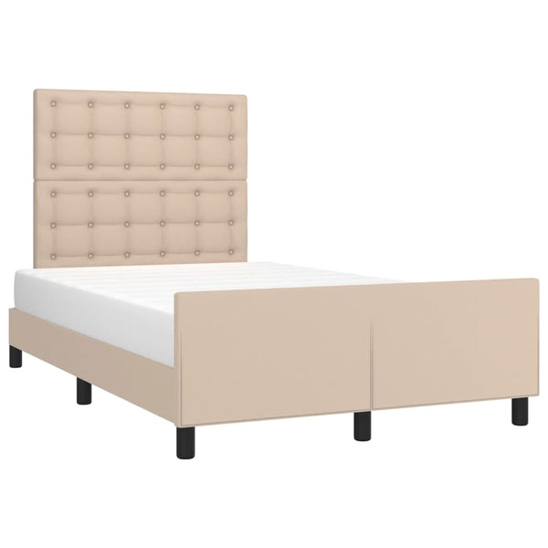 vidaXL Bed Frame with Headboard Cappuccino Brown 120x200 cm Faux Leather