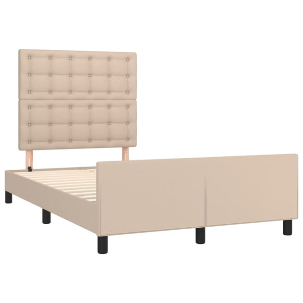 vidaXL Bed Frame with Headboard Cappuccino Brown 120x200 cm Faux Leather