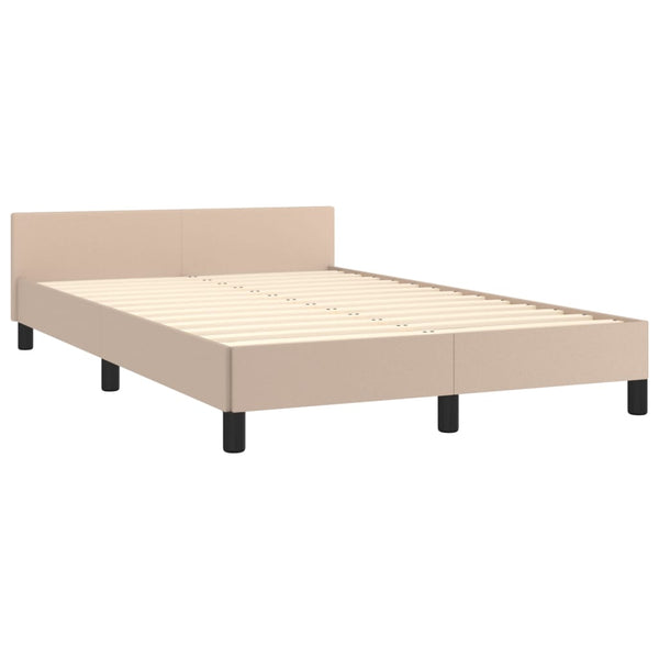 vidaXL Bed Frame with Headboard Cappuccino Brown 120x200 cm Faux Leather