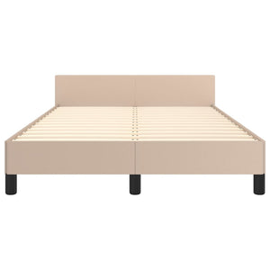 vidaXL Bed Frame with Headboard Cappuccino Brown 120x200 cm Faux Leather