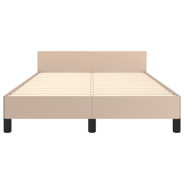 vidaXL Bed Frame with Headboard Cappuccino Brown 120x200 cm Faux Leather
