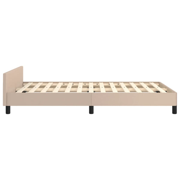 vidaXL Bed Frame with Headboard Cappuccino Brown 120x200 cm Faux Leather