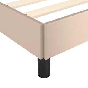 vidaXL Bed Frame with Headboard Cappuccino Brown 120x200 cm Faux Leather