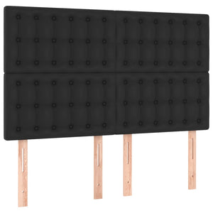 vidaXL Bed Frame with Headboard Black 140x190 cm Faux Leather