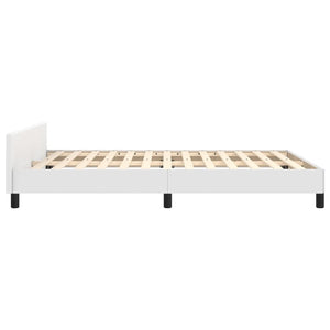 vidaXL Bed Frame with Headboard White 140x190 cm Faux Leather