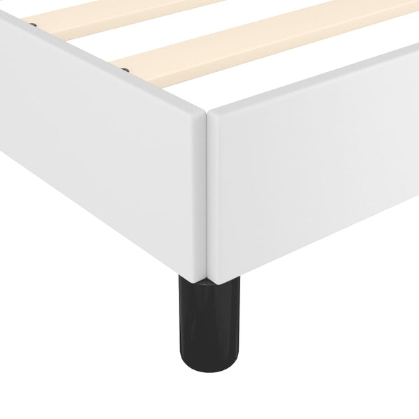 vidaXL Bed Frame with Headboard White 140x190 cm Faux Leather