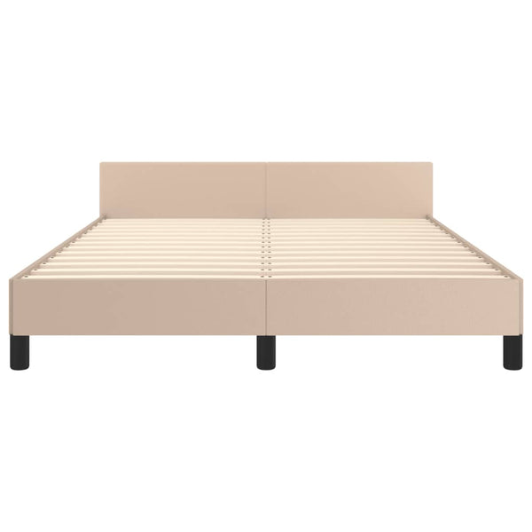 Bettgestell mit Kopfteil Cappuccino-Braun 140x200 cm Kunstleder