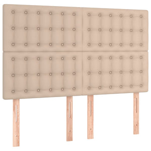 Bettgestell mit Kopfteil Cappuccino-Braun 140x200 cm Kunstleder