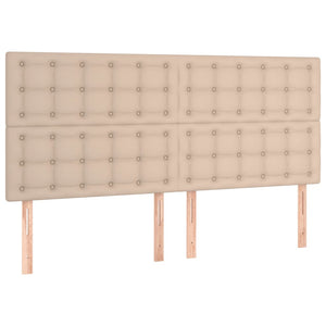 Bettgestell mit Kopfteil Cappuccino-Braun 160x200 cm Kunstleder