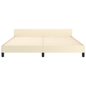 Bettgestell mit Kopfteil Creme 180x200 cm Kunstleder