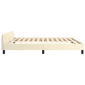 Bettgestell mit Kopfteil Creme 180x200 cm Kunstleder