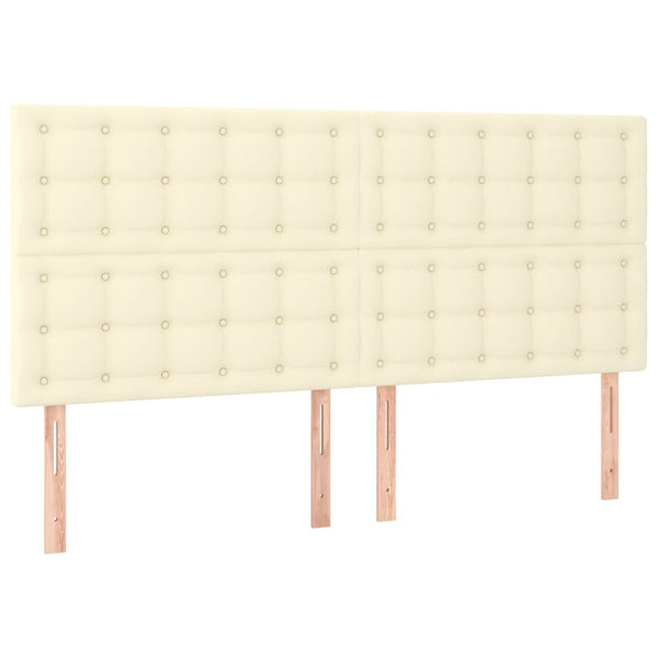 Bettgestell mit Kopfteil Creme 180x200 cm Kunstleder