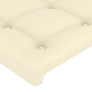 Bettgestell mit Kopfteil Creme 180x200 cm Kunstleder