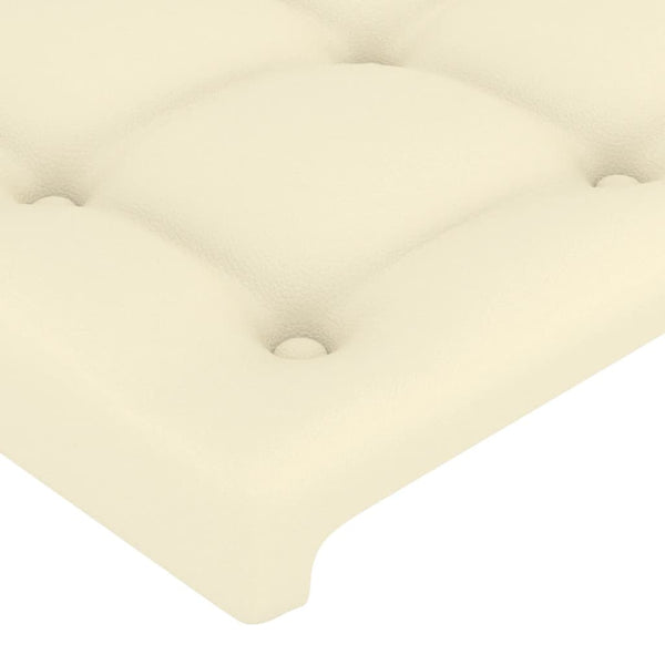 Bettgestell mit Kopfteil Creme 180x200 cm Kunstleder