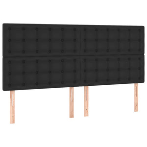 Bettgestell mit Kopfteil Schwarz 200x200 cm Kunstleder