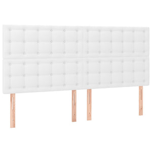 Bettgestell mit Kopfteil Weiß 200x200 cm Kunstleder