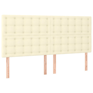Bettgestell mit Kopfteil Creme 200x200 cm Kunstleder