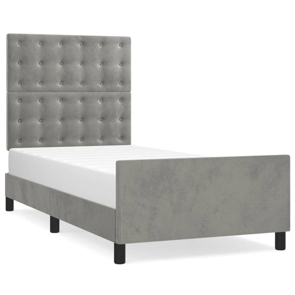 vidaXL Bed Frame without Mattress Light Grey 80x200 cm Velvet