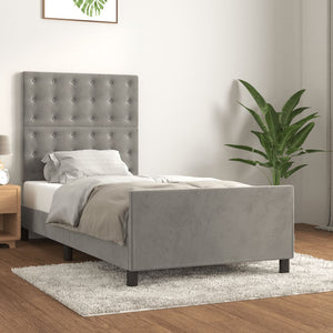 vidaXL Bed Frame without Mattress Light Grey 80x200 cm Velvet