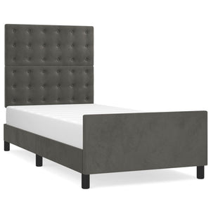 vidaXL Bed Frame without Mattress Dark Gray 80x200 cm Velvet