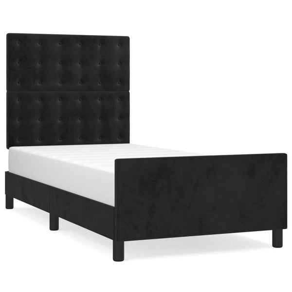 vidaXL Bed Frame with Headboard Black 80x200 cm Velvet