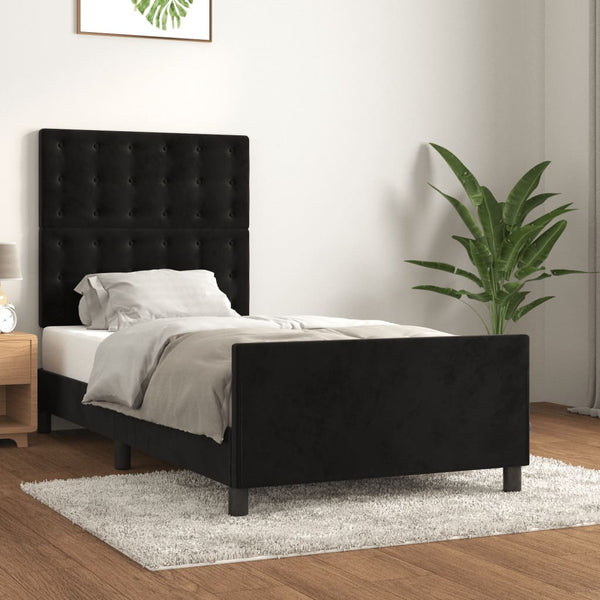 vidaXL Bed Frame with Headboard Black 80x200 cm Velvet