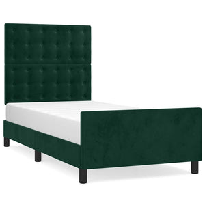 vidaXL Bed Frame without Mattress Dark Green 80x200 cm Velvet