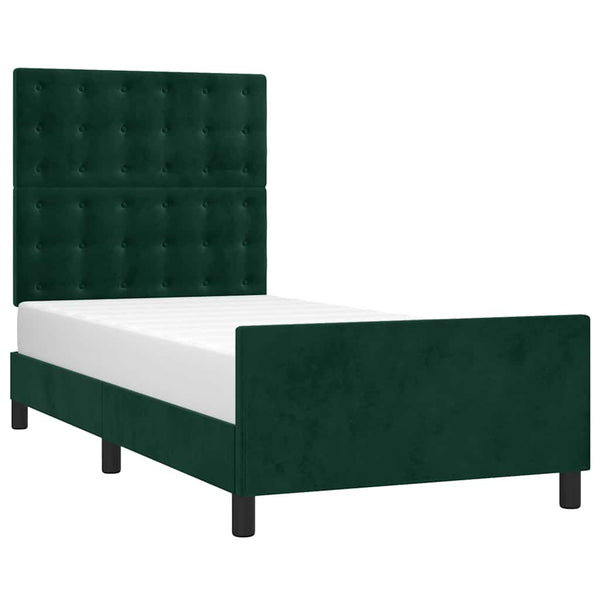 vidaXL Bed Frame without Mattress Dark Green 80x200 cm Velvet