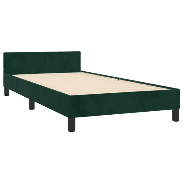 vidaXL Bed Frame without Mattress Dark Green 80x200 cm Velvet