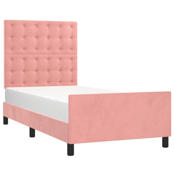 vidaXL Bed Frame with Headboard Pink 80x200 cm Velvet