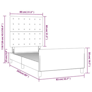 vidaXL Bed Frame with Headboard Pink 80x200 cm Velvet