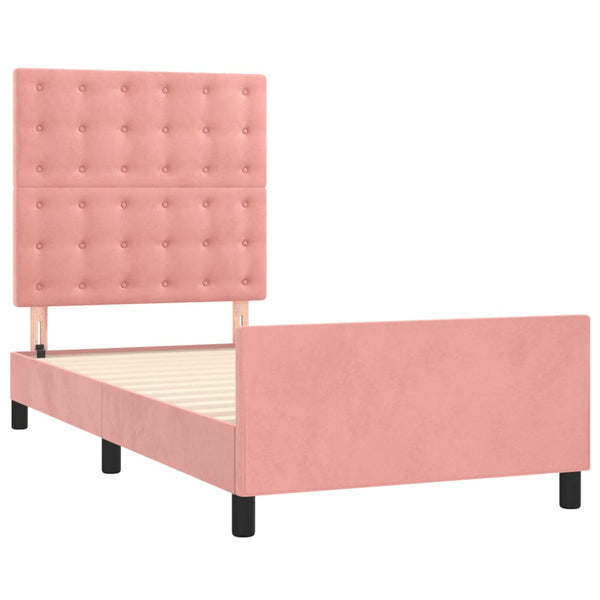 vidaXL Bed Frame with Headboard Pink 80x200 cm Velvet