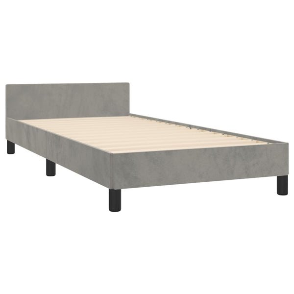vidaXL Bed Frame without Mattress Light Grey 90x190 cm Velvet