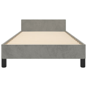 vidaXL Bed Frame without Mattress Light Grey 90x190 cm Velvet