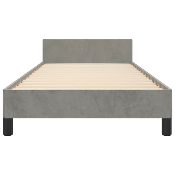 vidaXL Bed Frame without Mattress Light Grey 90x190 cm Velvet