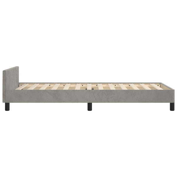 vidaXL Bed Frame without Mattress Light Grey 90x190 cm Velvet
