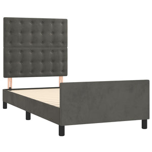 vidaXL Bed Frame without Mattress Dark Gray 90x190 cm Velvet