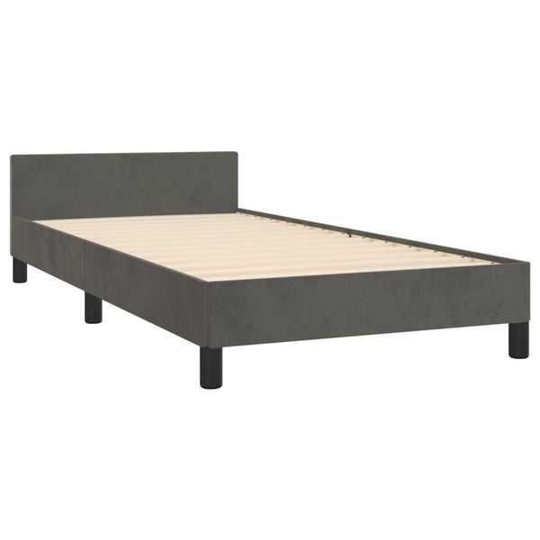 vidaXL Bed Frame without Mattress Dark Gray 90x190 cm Velvet