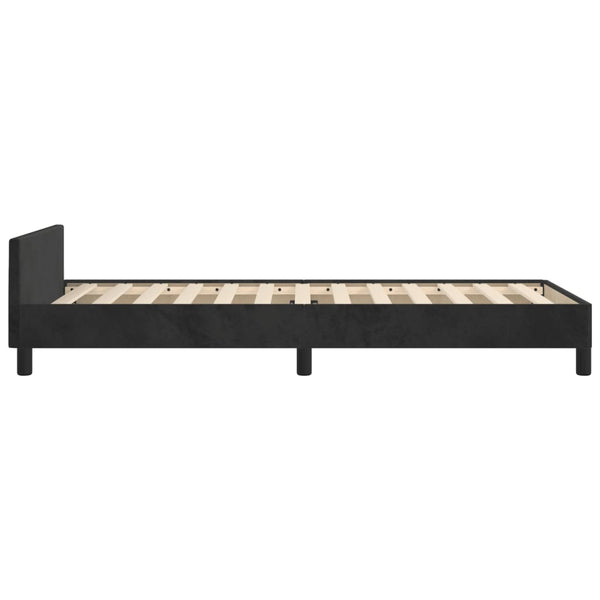 vidaXL Bed Frame with Headboard Black 90x190 cm Velvet