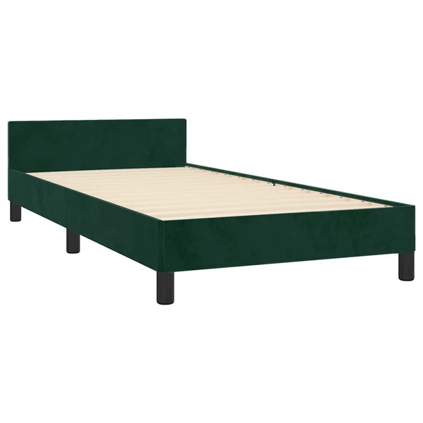 vidaXL Bed Frame without Mattress Dark Green 90x190 cm Velvet