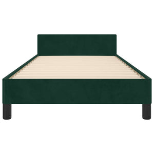 vidaXL Bed Frame without Mattress Dark Green 90x190 cm Velvet