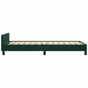 vidaXL Bed Frame without Mattress Dark Green 90x190 cm Velvet