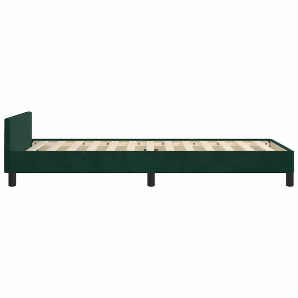 vidaXL Bed Frame without Mattress Dark Green 90x190 cm Velvet
