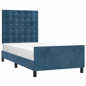 vidaXL Bed Frame without Mattress Dark Blue 90x190 cm Velvet
