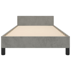 vidaXL Bed Frame without Mattress Light Gray 90x200 cm Velvet
